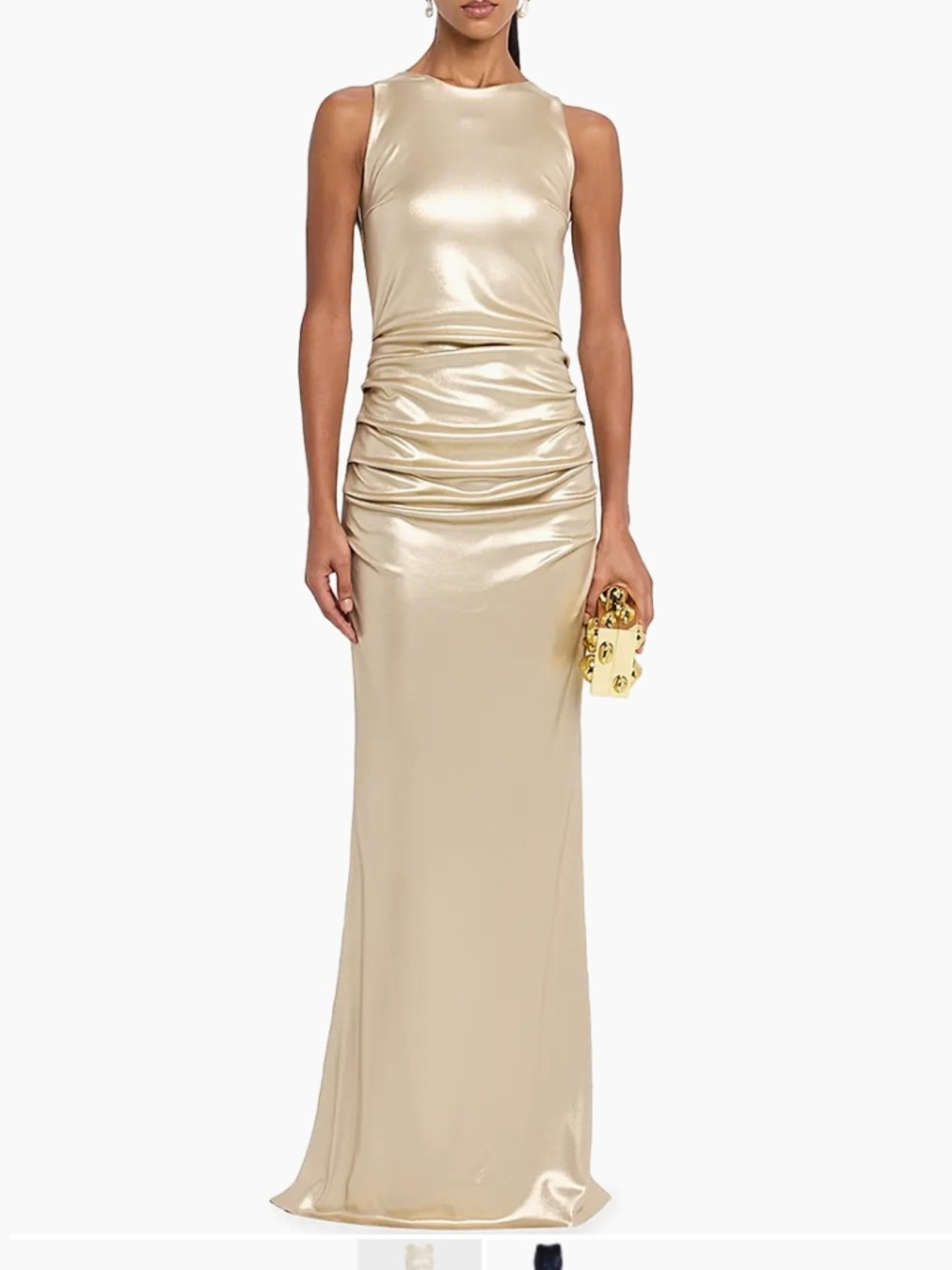 Chiara Boni Zari Splendid Metallic Jersey Gown